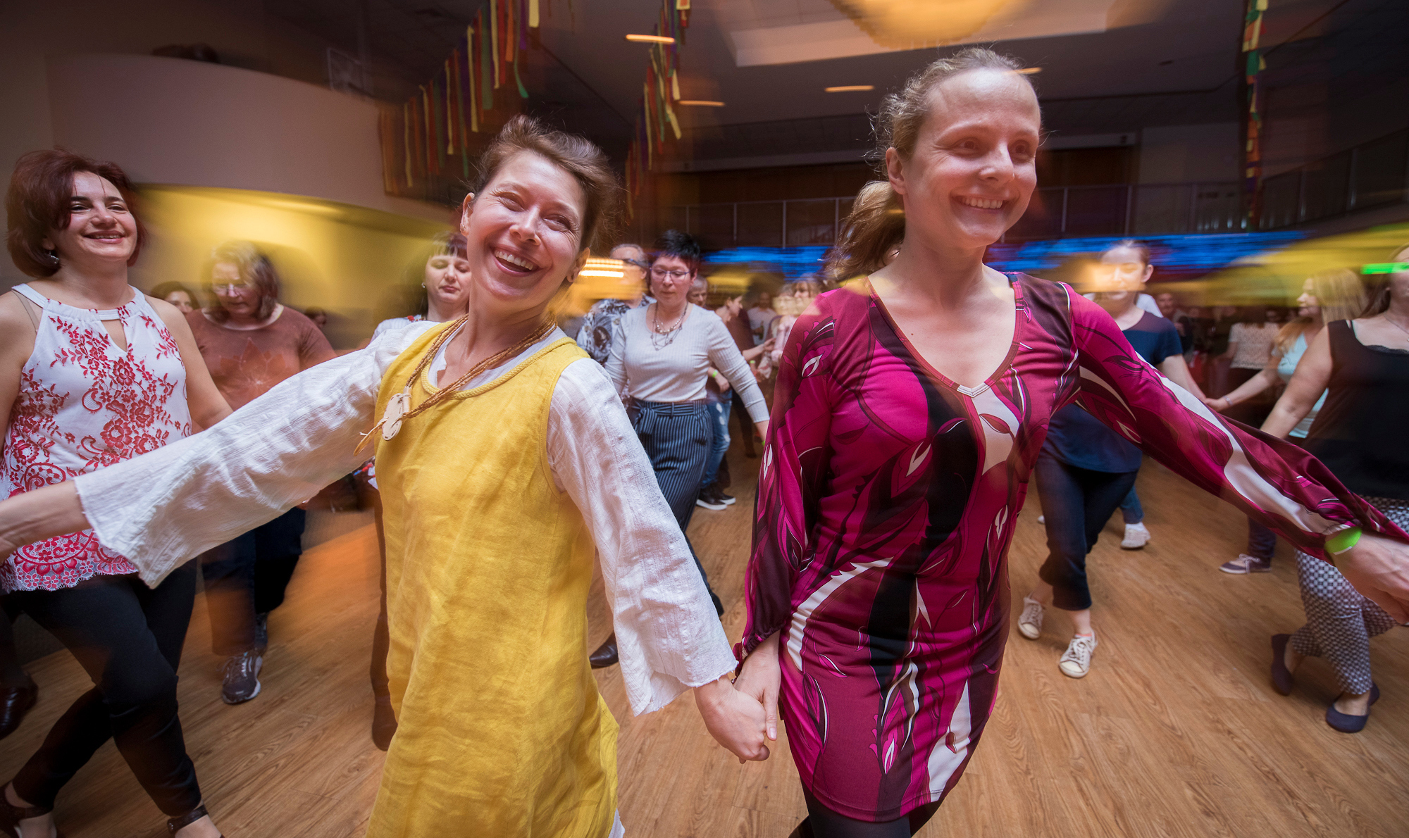 Two women dancing