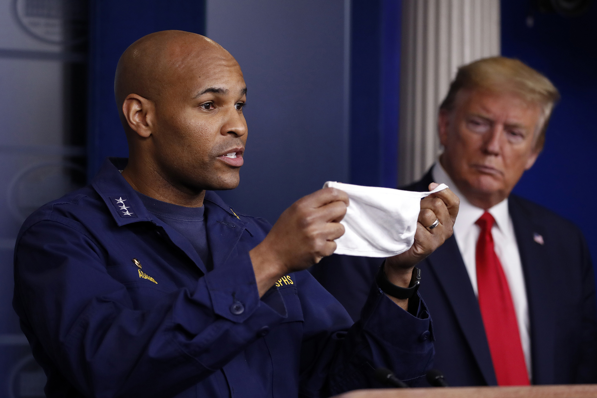 U.S. Surgeon General Jerome Adam and Donald Trump