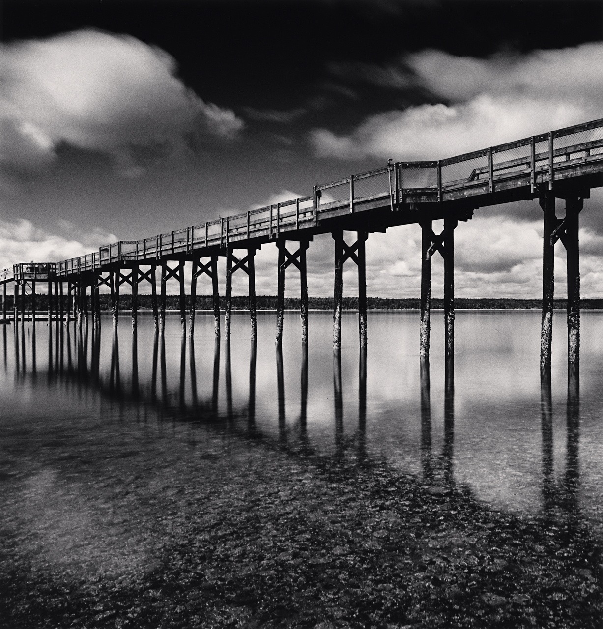 Michael Kenna, “Joemma Beach, Study 4, Key Peninsula, Washington, USA” (2017), toned gelatin silver print 