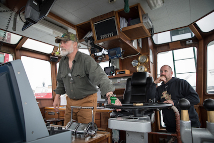 Capt. Gary Sorensen, left, and crewmember Jason Hudkins 