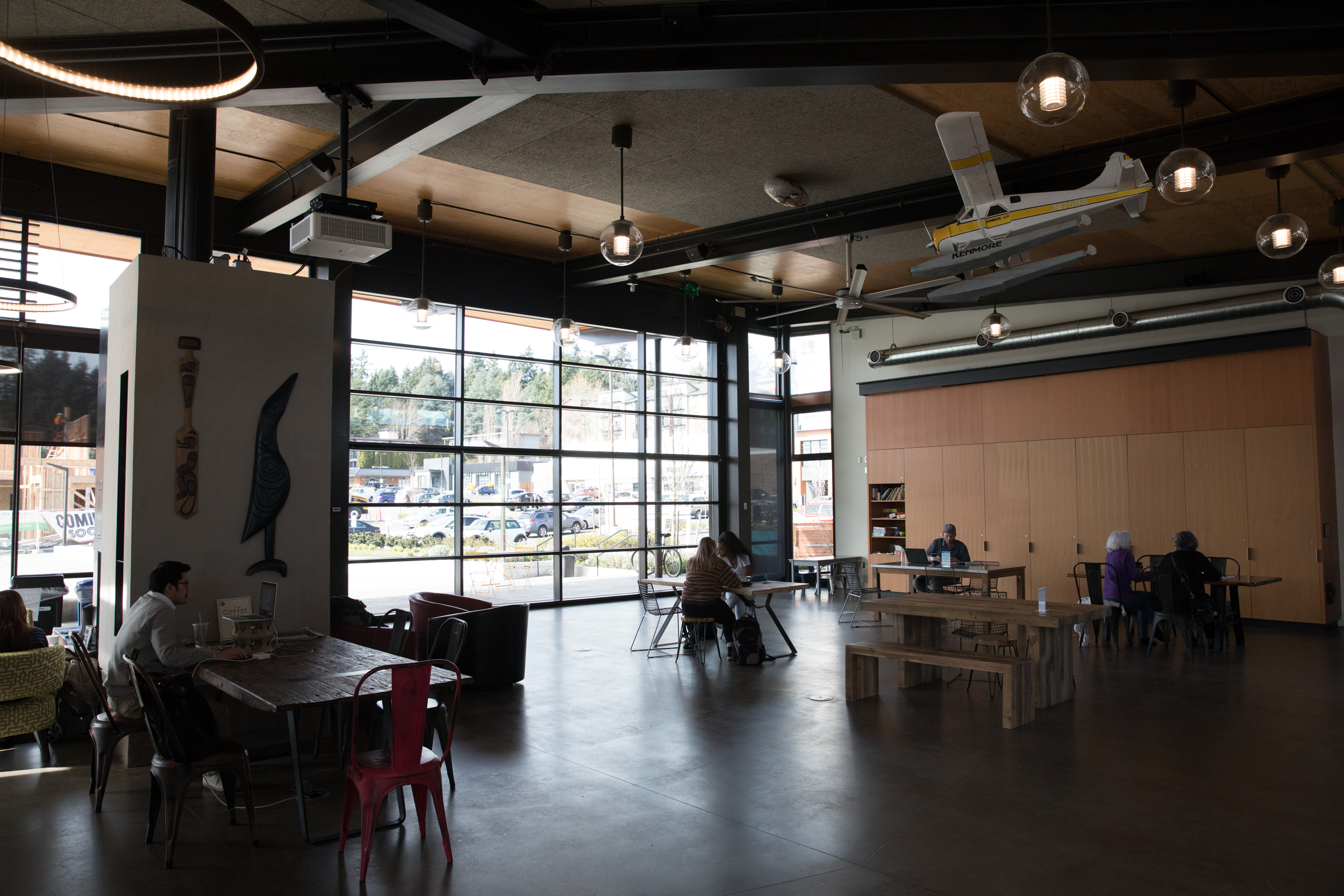 A view from inside The Hangar in Kenmore, Mar. 12, 2018. 