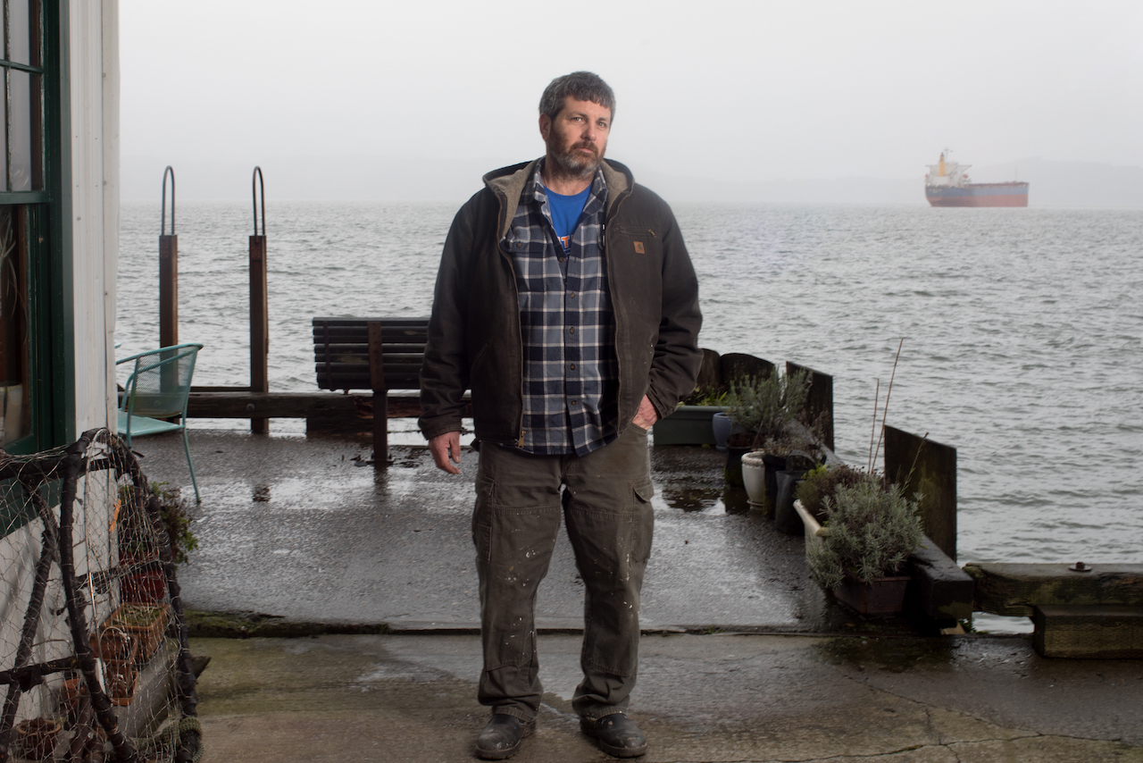 Rob Seitz on his fishing boat South Bay Wild at the Warrenton Marina near Astoria. 