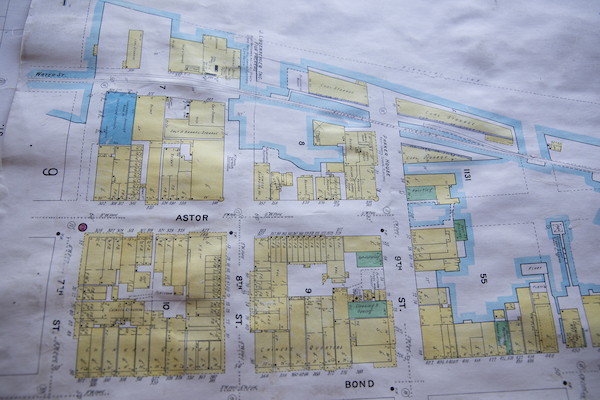 A map of Astoria in the 1920s