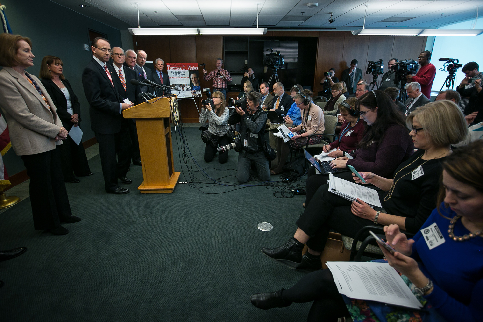 The press conference in Seattle Federal Courthouse on Wedenesday, February 21, 2018.