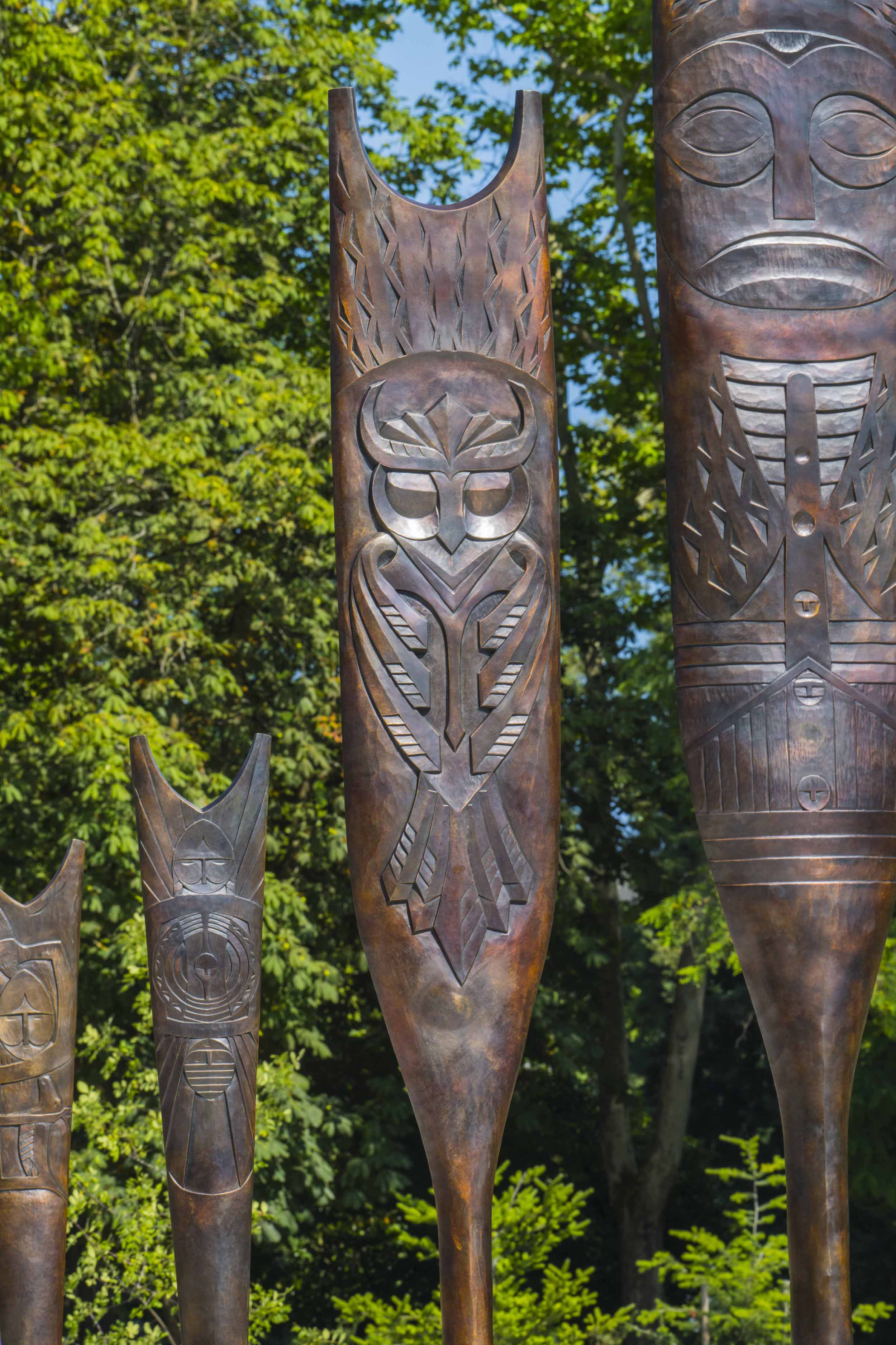 detail of paddle carving