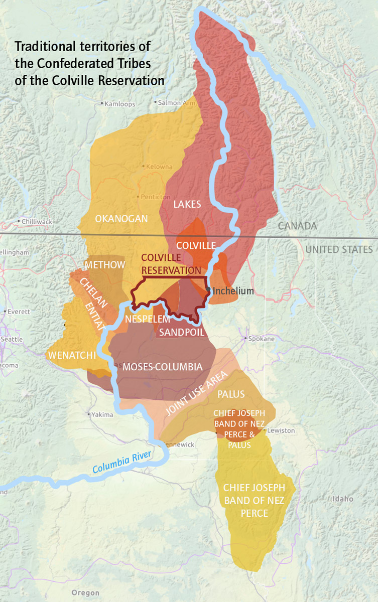 A map of the Colville Reservation