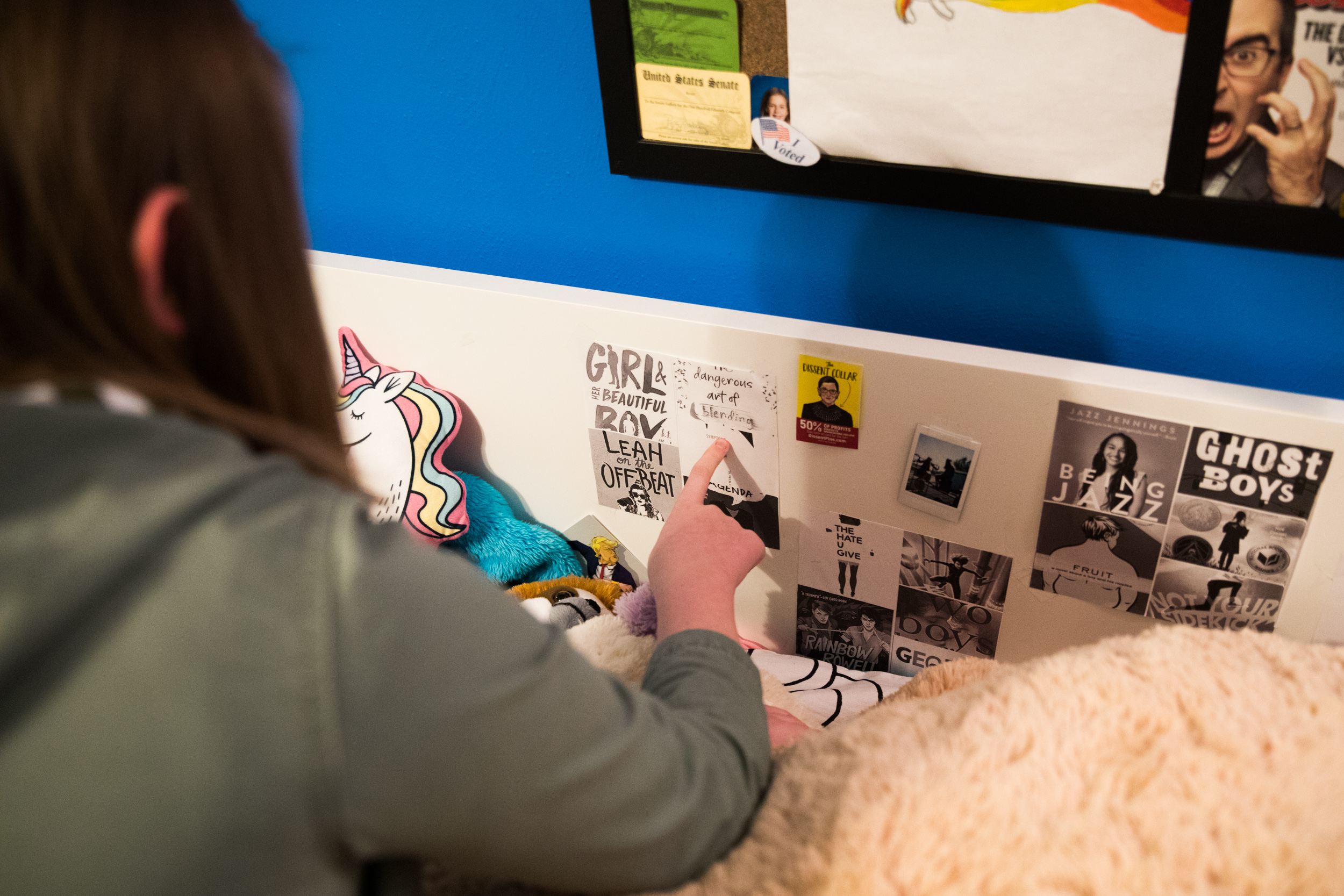 There's inspirational books and quotes along Stella Keating's bed at her home in Tacoma. 