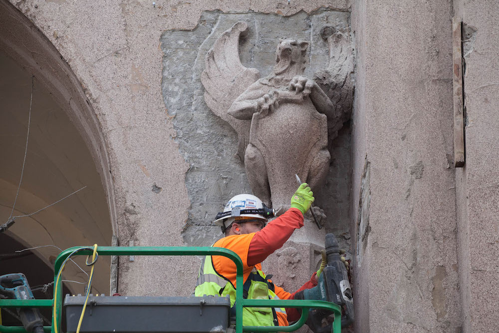 Mercer Arena gargoyles