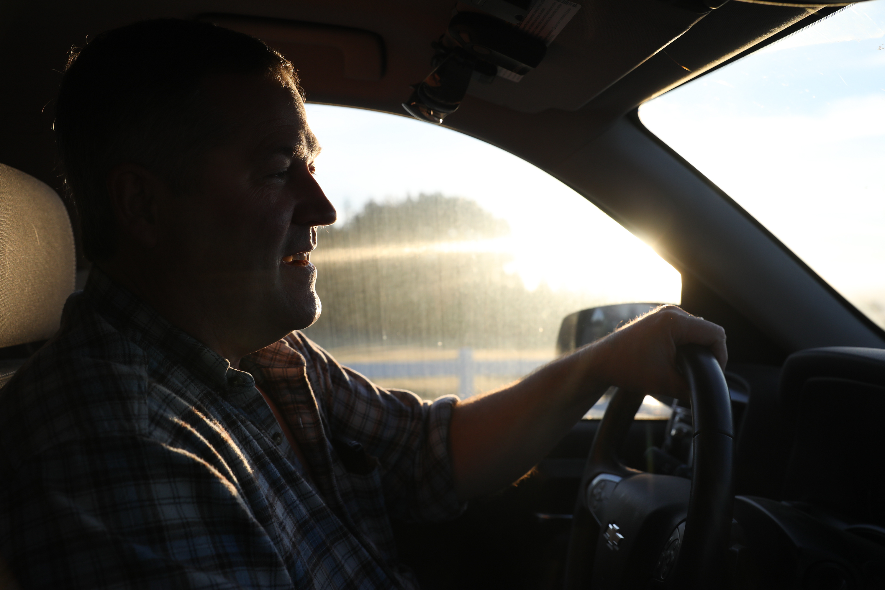 J.T. Wilcox in the truck 