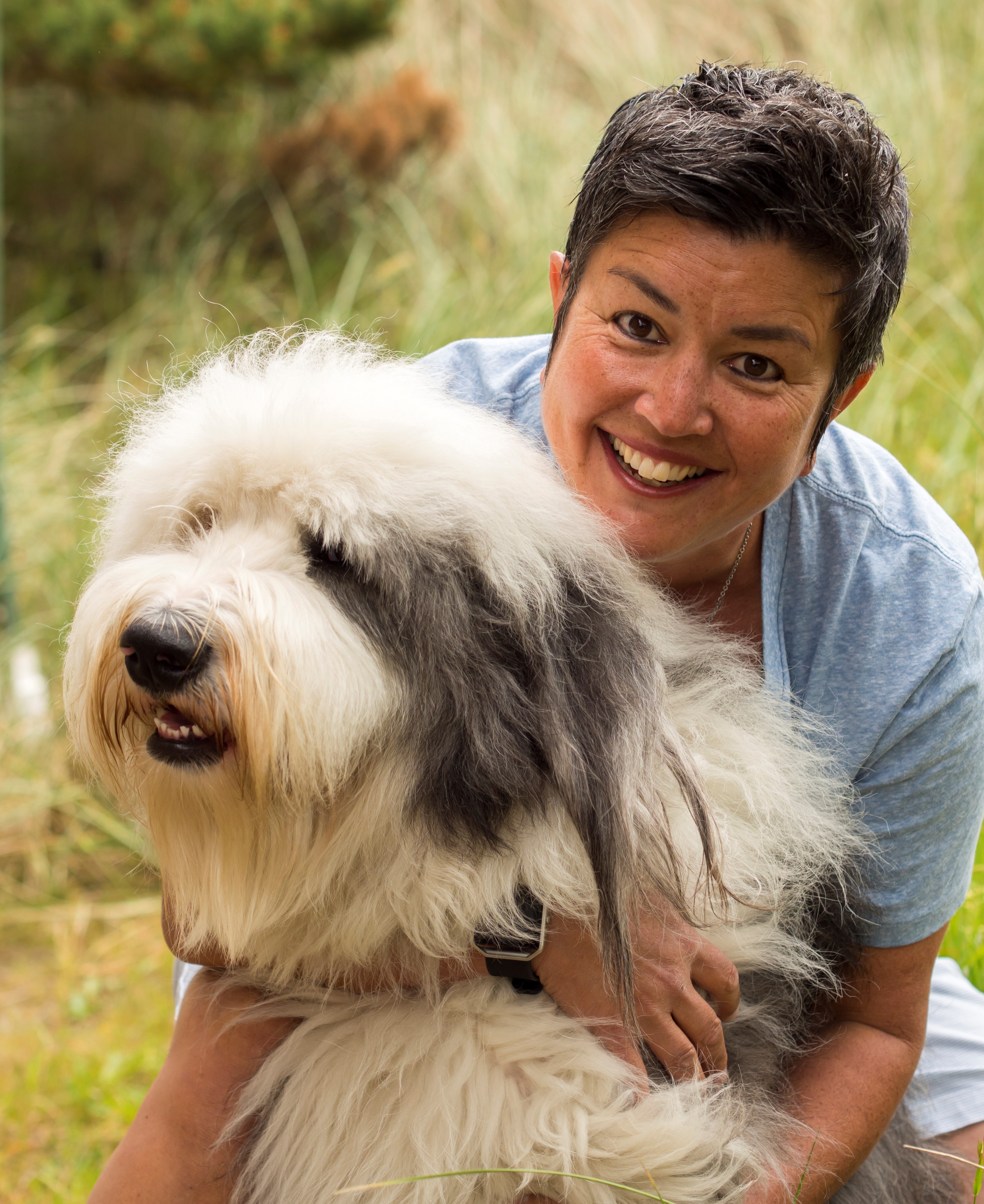 woman with dog.