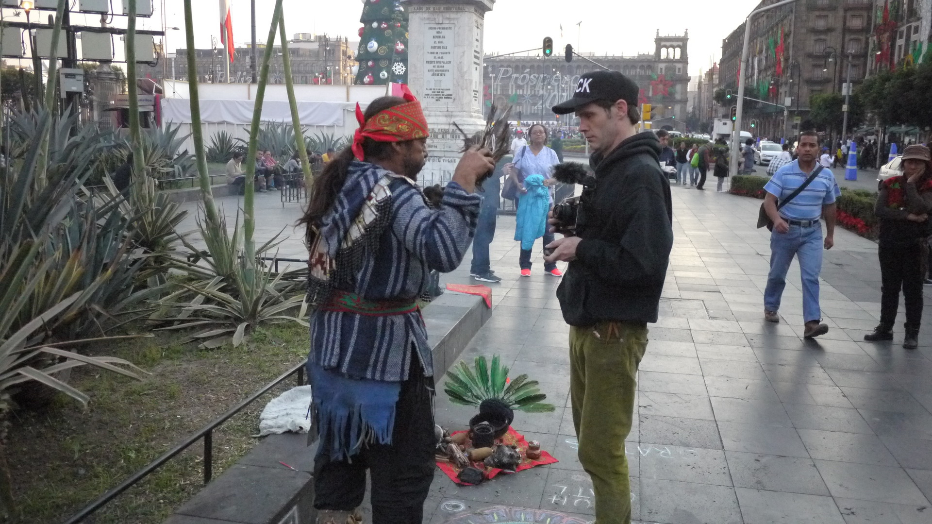 Jefferson Elliot filming the Aztec shaman