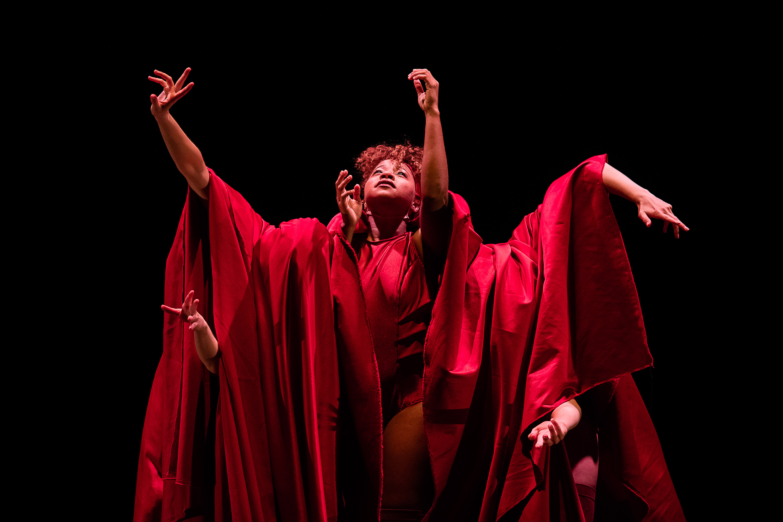 a dancer in red