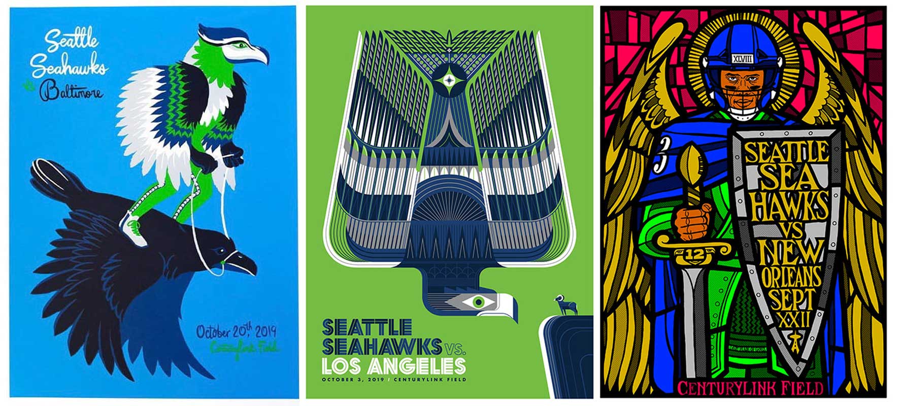 three seahawks posters 