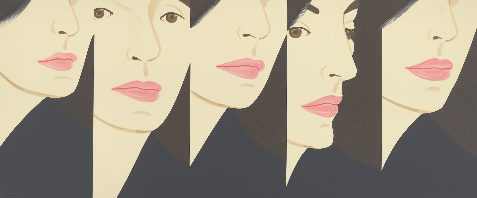 Alex Katz, “Vivien X 5” (2017), silkscreen 