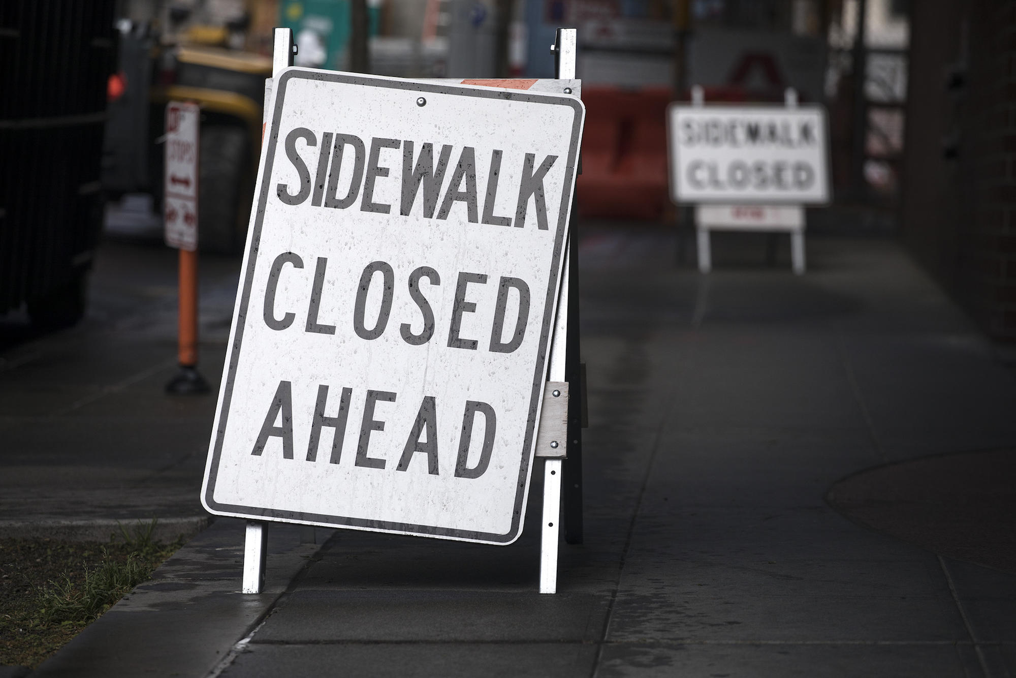 Pedestrians face numerous inconvenience, neglect and safety issues all around Seattle. (Photo by Matt M. McKnight/Crosscut)