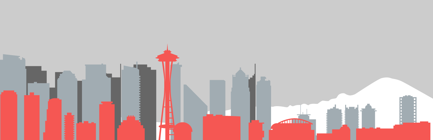 seattle skyline red silhouette