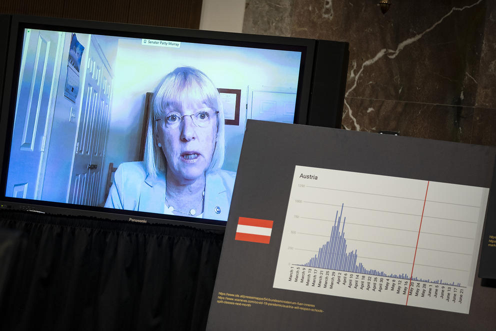 Patty Murray on a video call