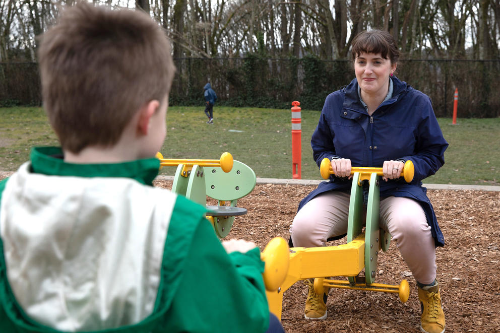 family on the playground