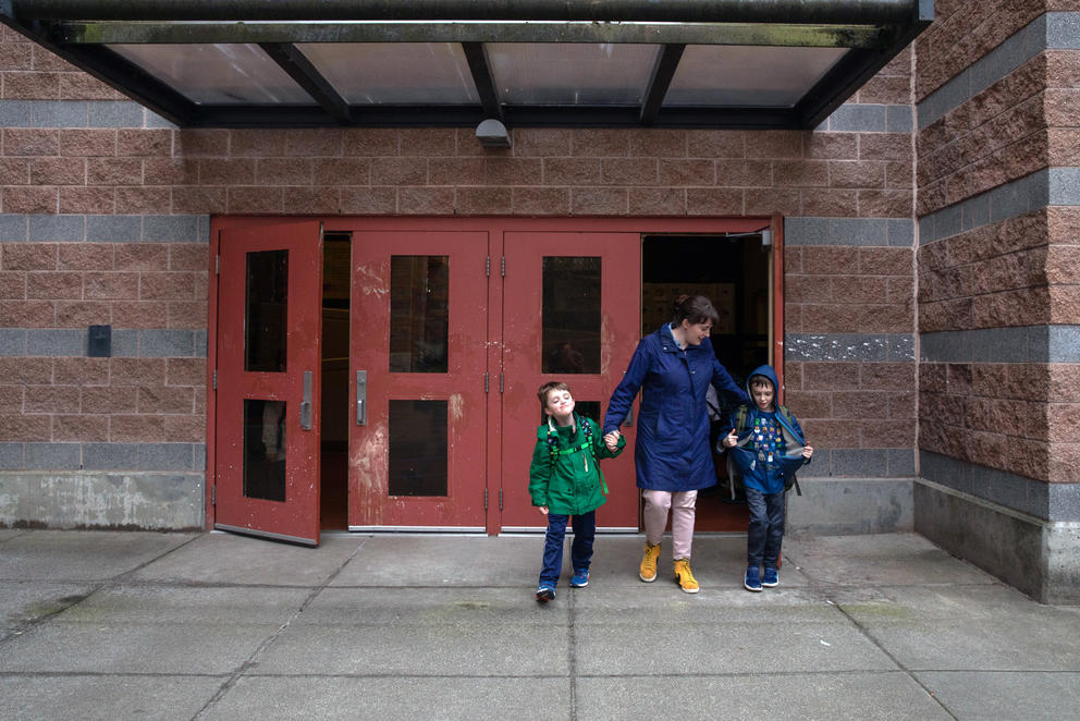 family outside of a school