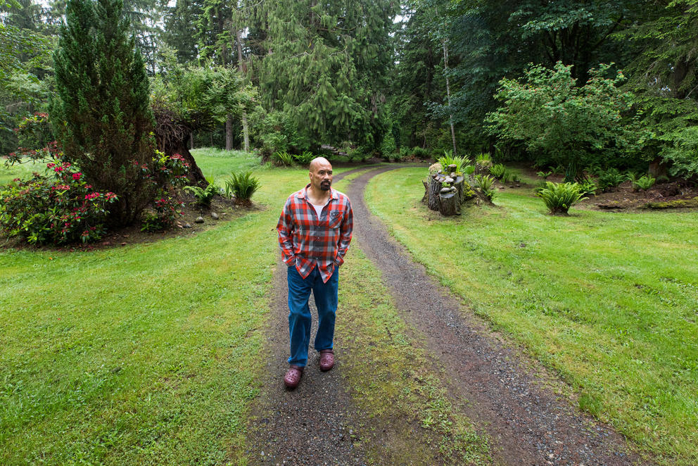 Nathaniel Sanders walking outdoors