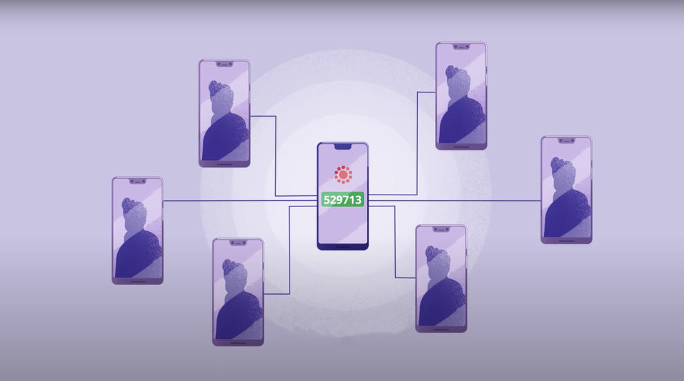 photo illustration of how exposure notification apps work 