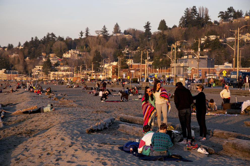 A crowded beach