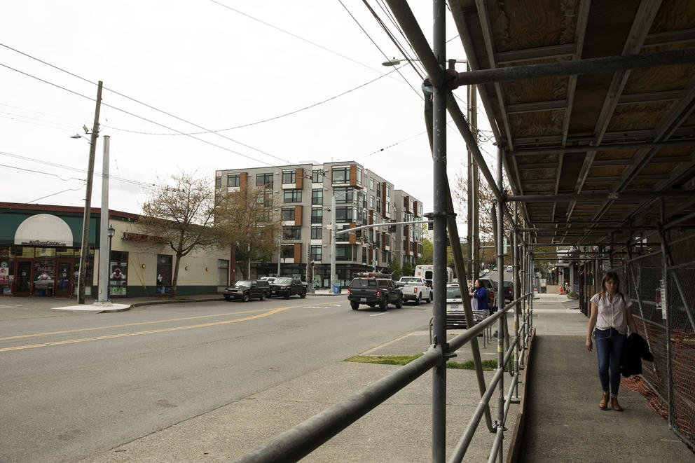 A street scene near the corner of 23rd Avenue & East Union Street in Seattle, April 30, 2018. (Matt M. McKnight/Crosscut) 