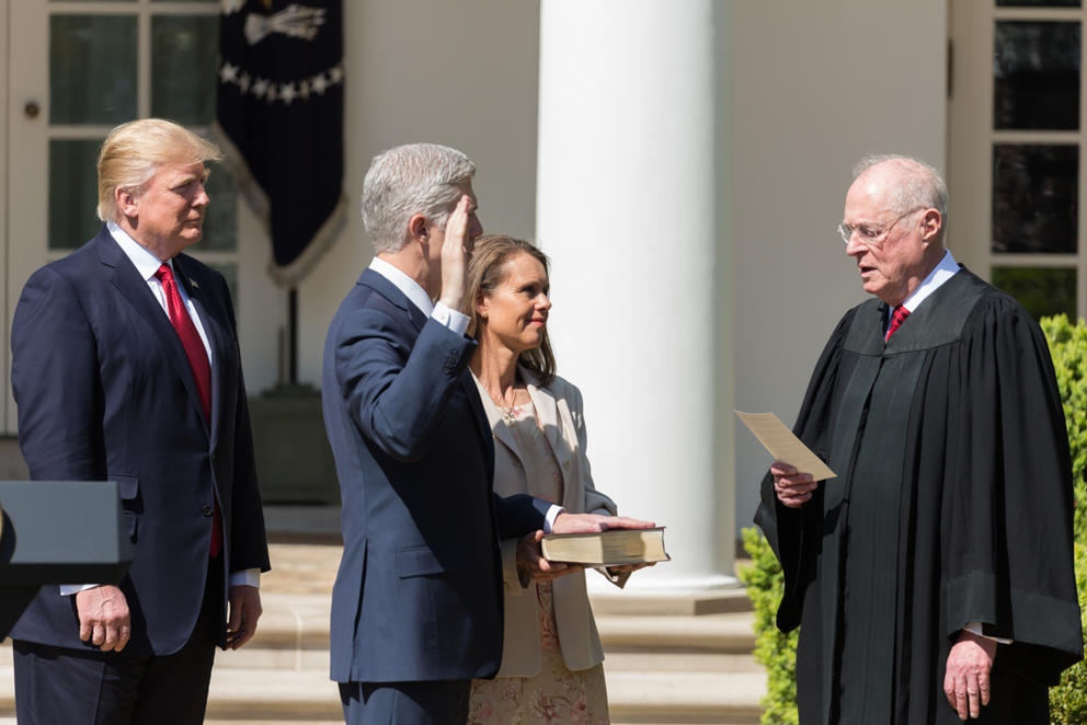 Swearing in judge Neil M. Gorsuch