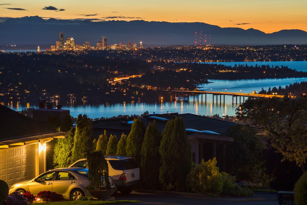 Sunset over Seattle & Lake Washington