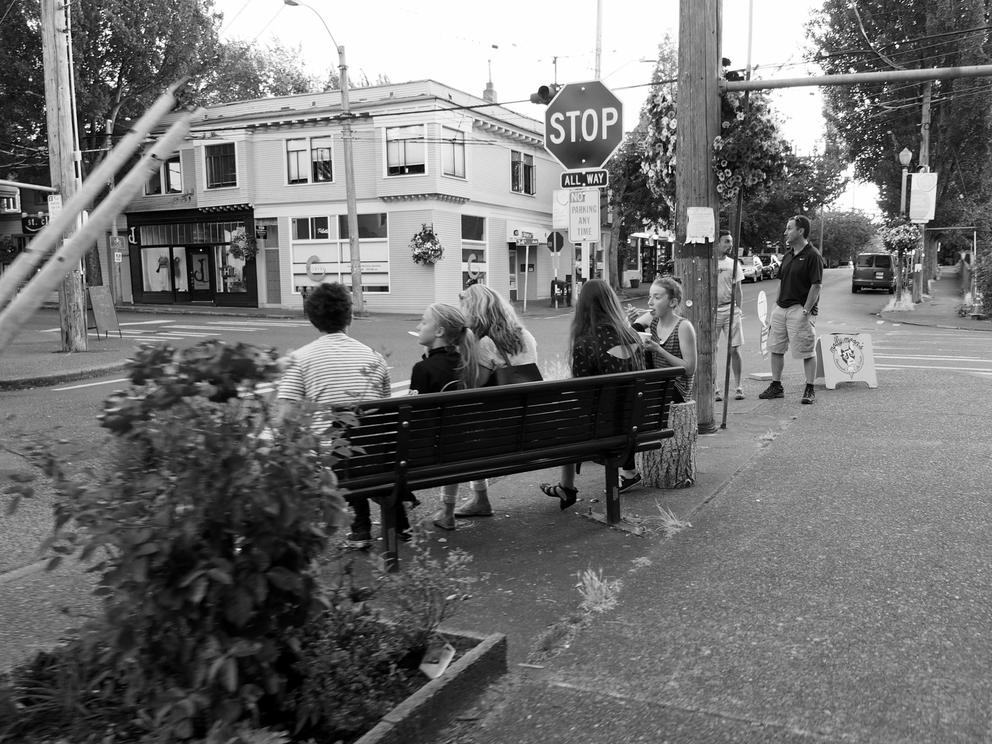 A corner in Seattle as featured in "Seeing the Better City" by Chuck Wolfe