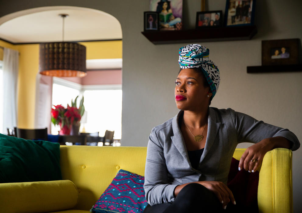 Angela Tucker at her home in Bellingham, Washington.