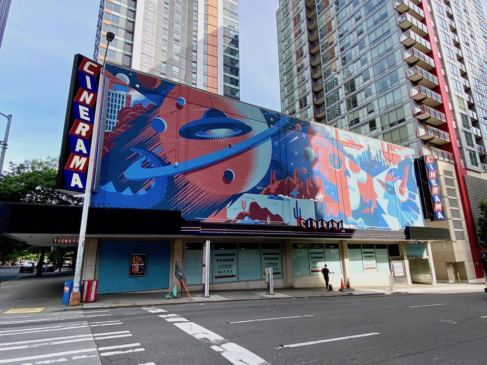 cinerama movie theater facade