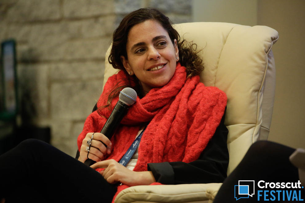 Vanessa Grigoriadis during 'Sex and Consent on Campus' panel at the inaugural Crosscut Festival in Seattle on Feb. 3, 2018.