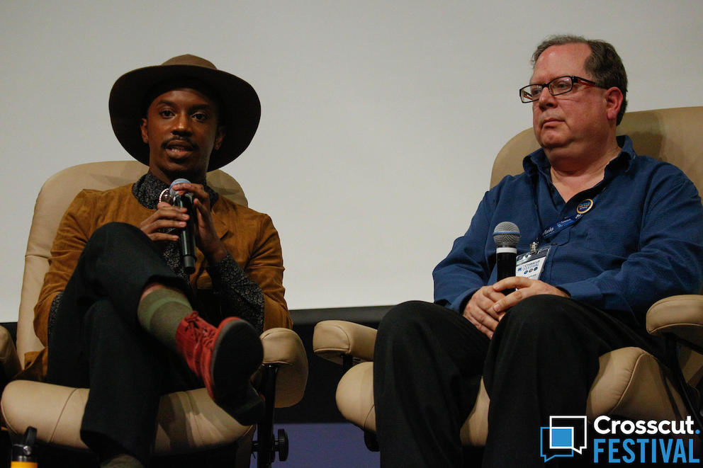 Jamil Bee and Zoltan Grossman during 'When Free Speech Becomes Hate Speech' panel at Crosscut Festival 2018 in Seattle on Feb. 3, 2018.