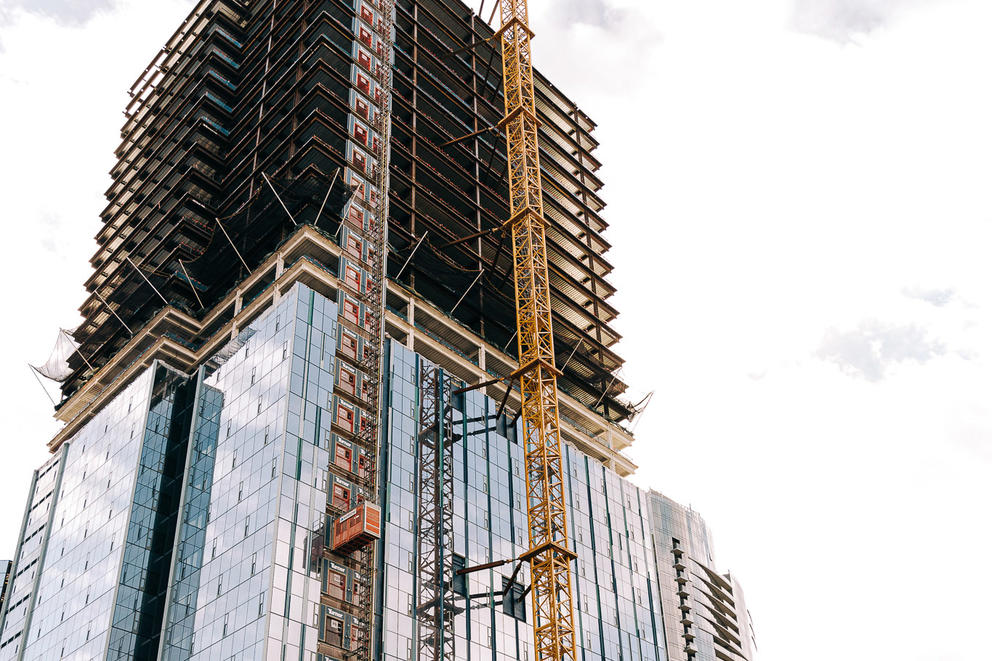 A high rise building still under construction