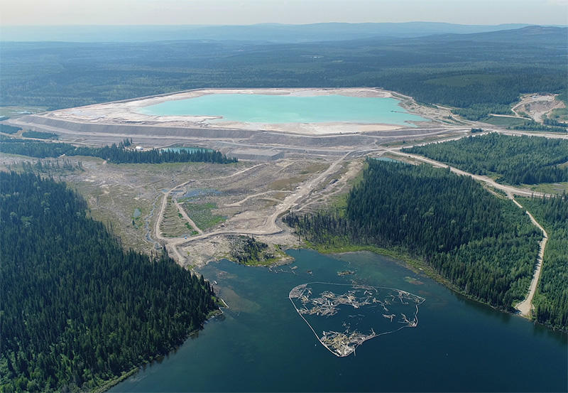 A lake and forest pictured from above.