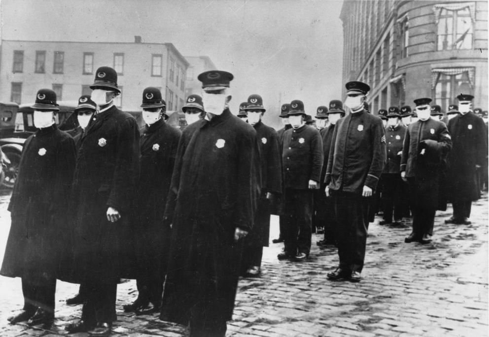 Police with masks