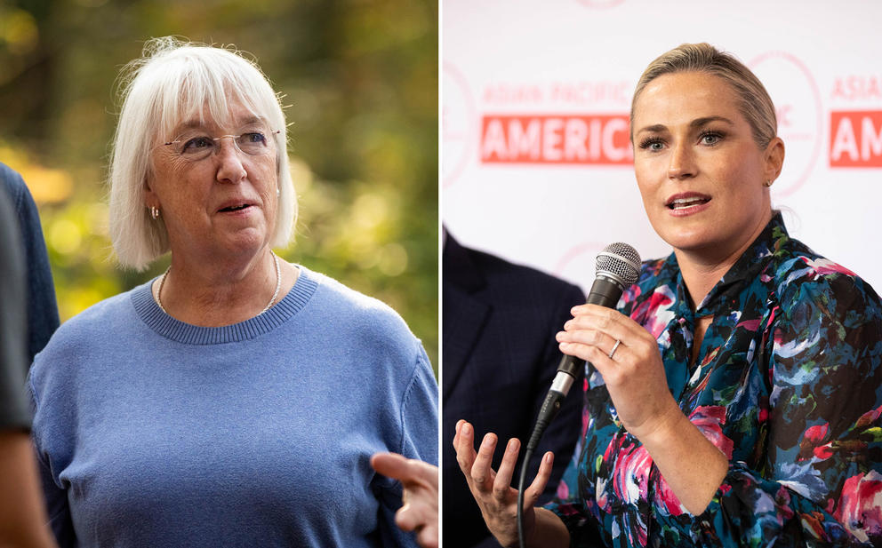 A picture of U.S. Sen. Patty Murray, D-Washington, and Republican challenger Tiffany Smiley.