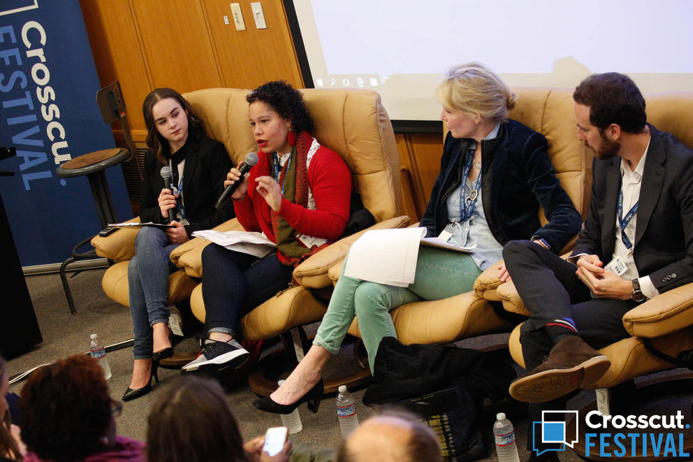 Nikkita Oliver at the 'Tech and the city' panel during the inaugural Crosscut Festival in Seattle on Feb. 3, 2018.