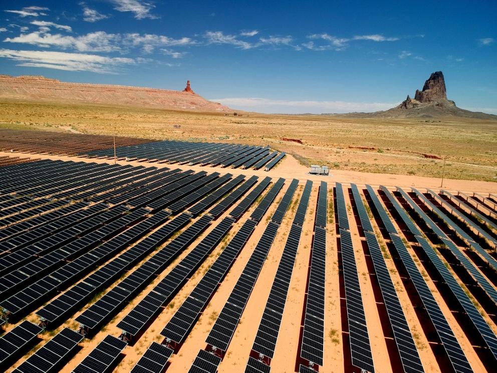 Rows of solar panels