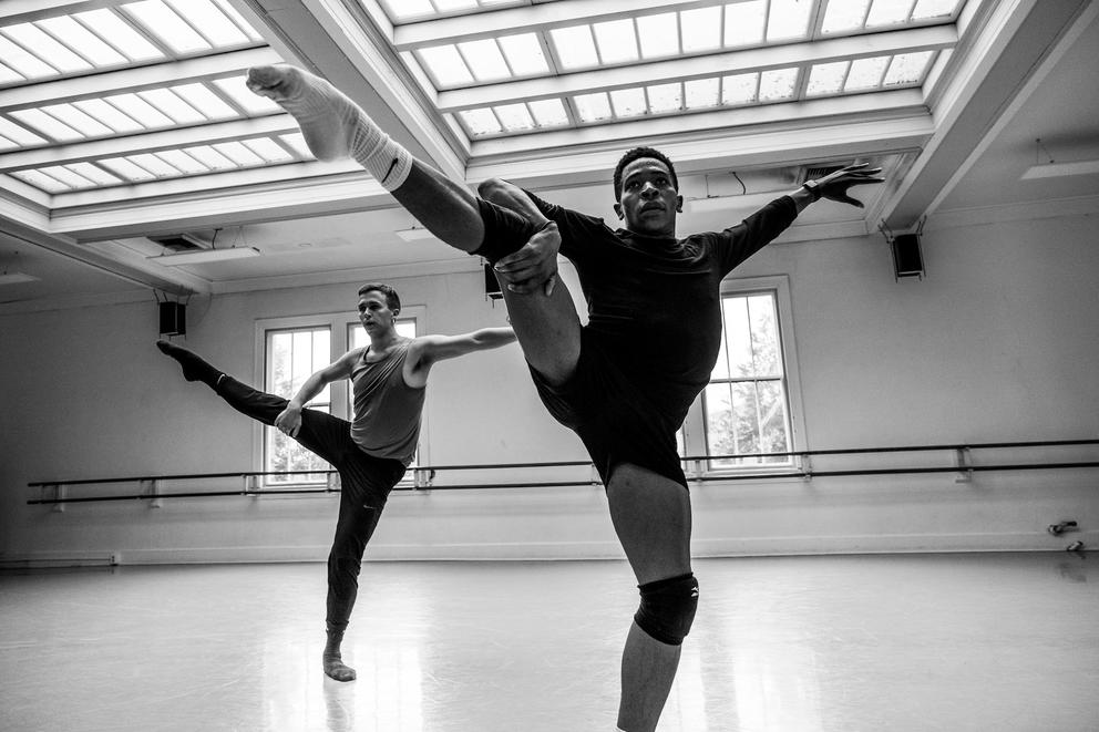 Whim W’Him dancers rehearse a new piece by guest choreographer Yoshito Sakuraba