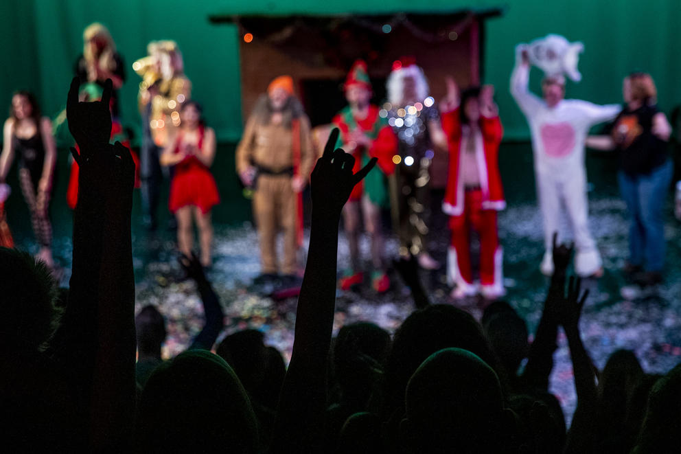 Audience cheer during the curtain call