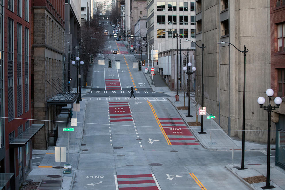 empty downtown streets