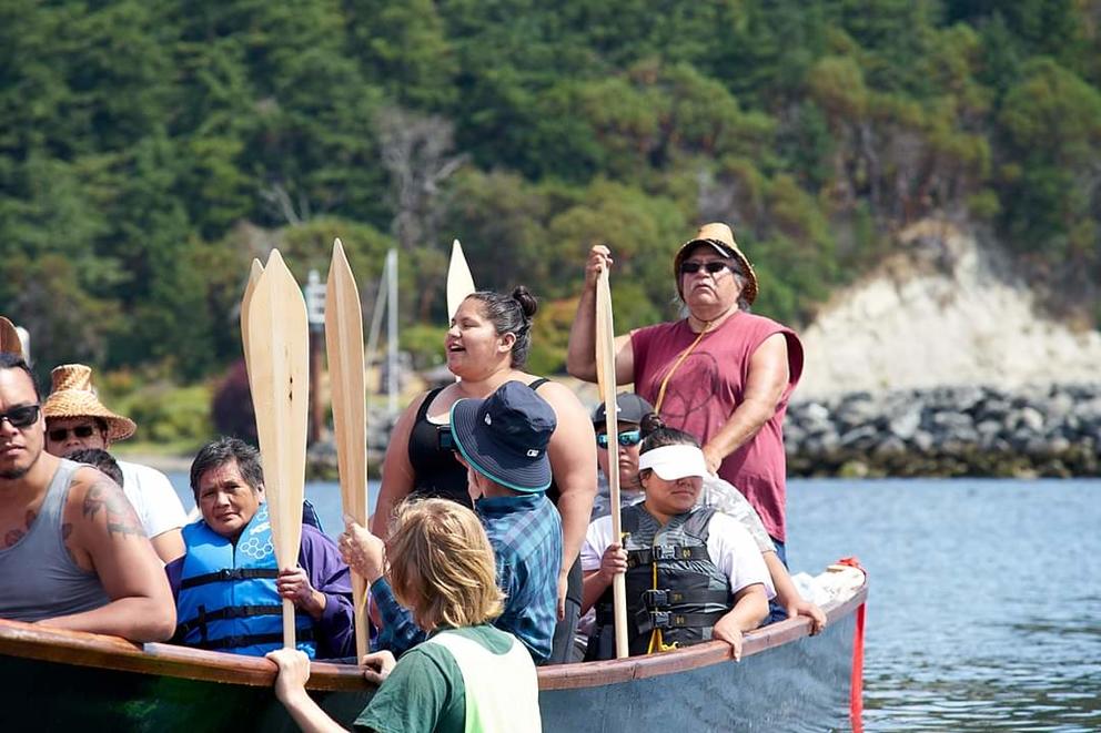 Elile Adams and George Adams during their canoe journey