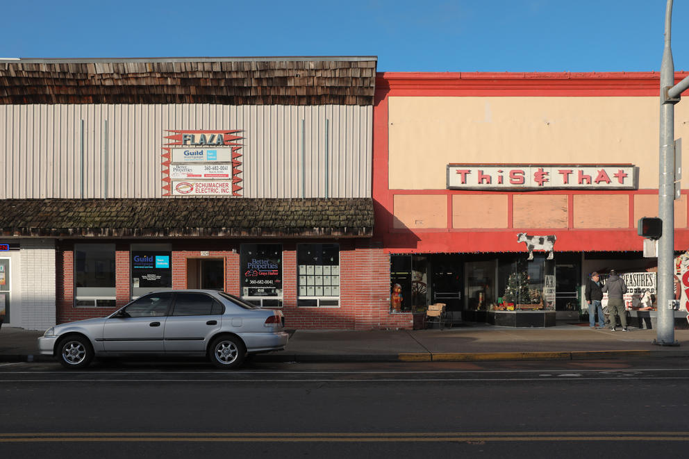 Two shops next to each other on main street, including This and That antique store