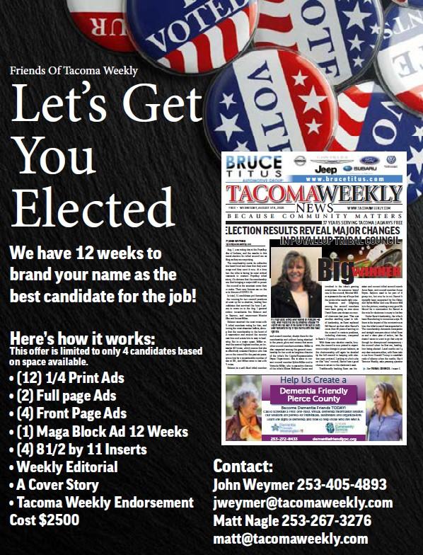 Copy of flier that Tacoma Weekly originally sent out offering to sell endorsement, cover story and editorial