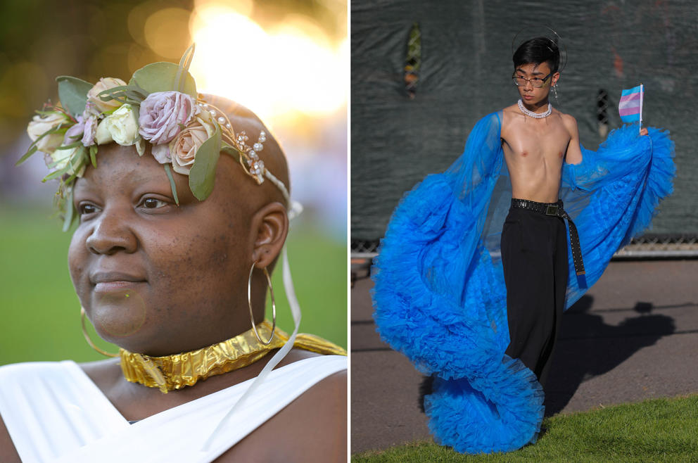 At left: Diamond Sudds Right: Storm Nguyen, photographed during the Taking B(l)ack Pride event 