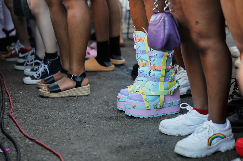 multicolored shoes