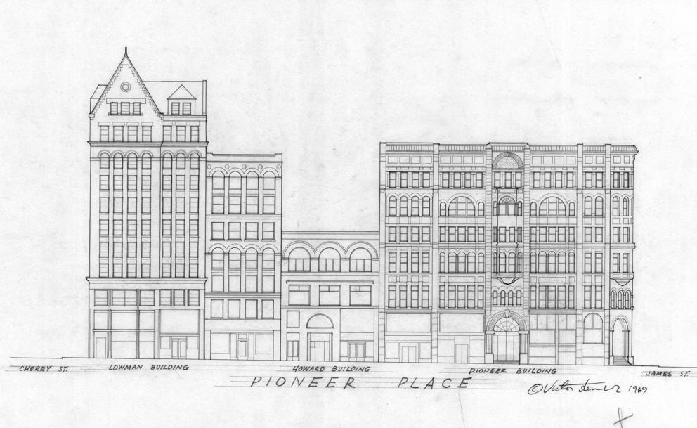 Architectural rendering of building facade