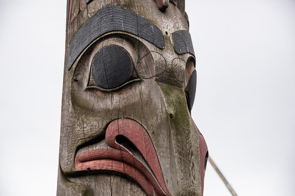 A totem pole at Victor Steinbrueck Park near Pike Place Market 